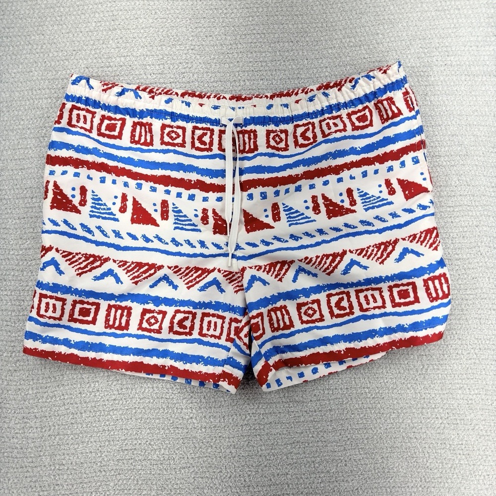 Chubbies Swim Trunks Mens Large Multicolor Aztec Lined Stretch Made In USA
